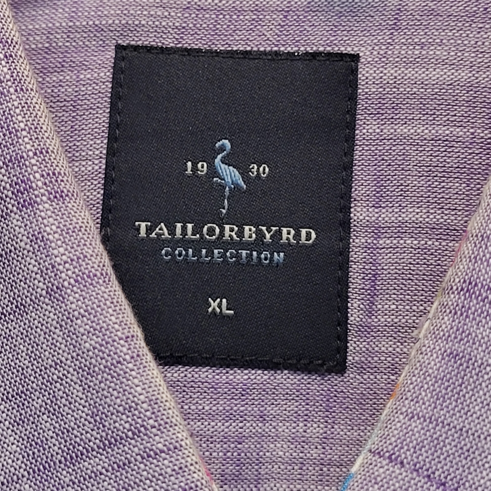 Tailorbyrd Men's Lavender Flip Cuff Long Sleeve Button Down Shirt - Size XL - Picture 3 of 7